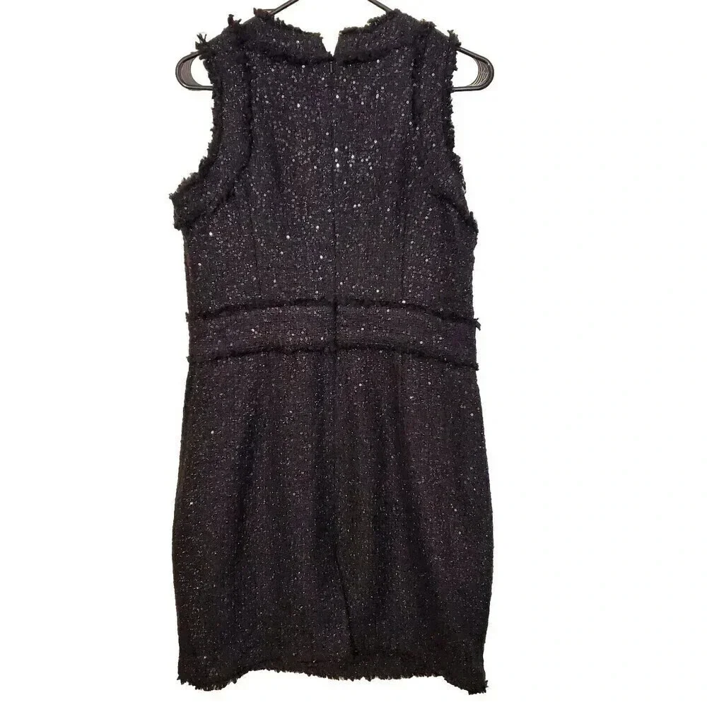 Michael Michael Kors Dress Womens Black 10P Petite Wool Shimmer Lined Fall Winte